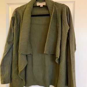 Ethereal draped military green sweater